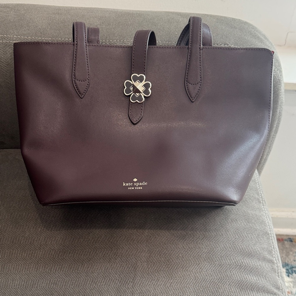 Kate Spade Deep Purple Tote with Clover Accent